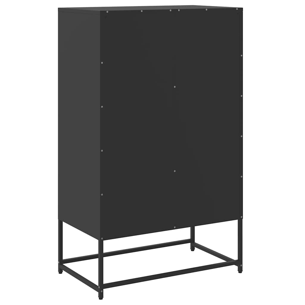Credenza-Buffet-Armadio da cucina Nera 68x39x111,5 cm Acciaio 940930