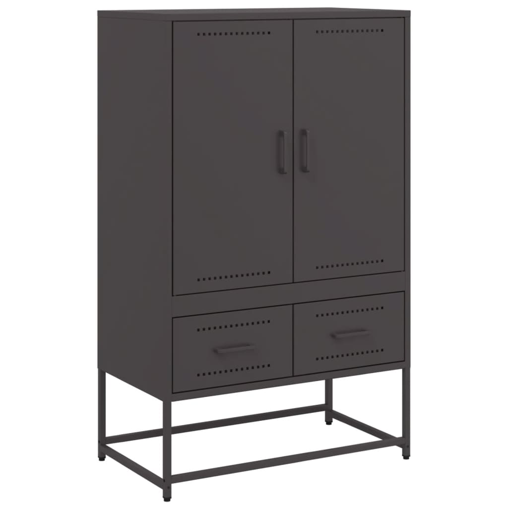 Credenza-Buffet-Armadio da cucina Nera 68x39x111,5 cm in Acciaio