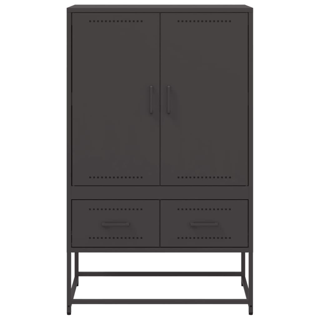 Credenza-Buffet-Armadio da cucina Nera 68x39x111,5 cm in Acciaio