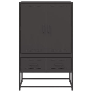 Credenza-Buffet-Armadio da cucina Nera 68x39x111,5 cm in Acciaio