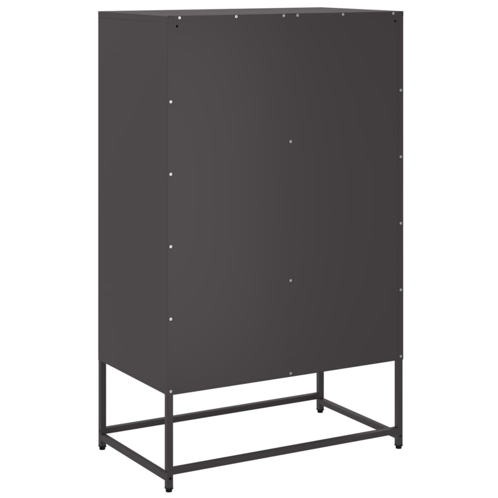Credenza-Buffet-Armadio da cucina Nera 68x39x111,5 cm in Acciaio