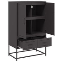 Credenza-Buffet-Armadio da cucina Nera 68x39x111,5 cm in Acciaio