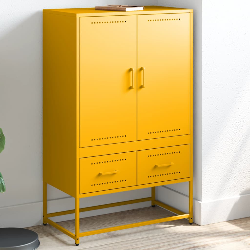 Credenza Giallo Senape 68x39x111,5 cm in Acciaio