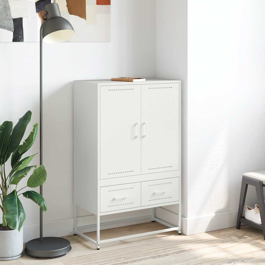 Credenza Bianca 68x39x111,5 cm Acciaio 846613