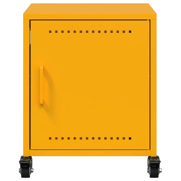 vidaXL Comodino Giallo Senape 36x39x43,5 cm in Acciaio