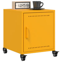 Comodini 2 pz Giallo Senape 36x39x43,5 cm in Acciaio 846621