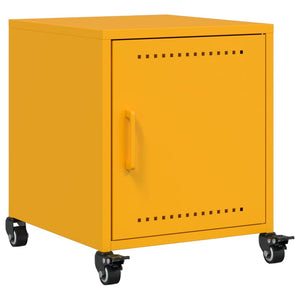 Comodini 2 pz Giallo Senape 36x39x43,5 cm in Acciaio 846621