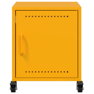 vidaXL Comodini 2 pz Giallo Senape 36x39x43,5 cm in Acciaio