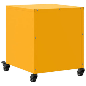 vidaXL Comodini 2 pz Giallo Senape 36x39x43,5 cm in Acciaio