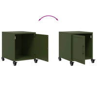 Comodini 2 pz Verde Oliva 36x39x43,5 cm in Acciaio 846623