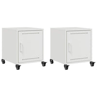 Comodini 2 pz Bianchi 36x39x43,5 cm in Acciaio 846625