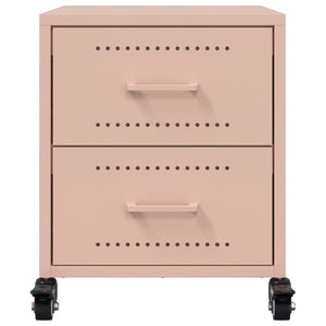 Comodino Rosa 36x39x43,5 cm in Acciaio 846628