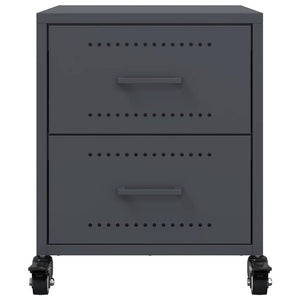 Comodino Antracite 36x39x43,5 cm in Acciaio 846630