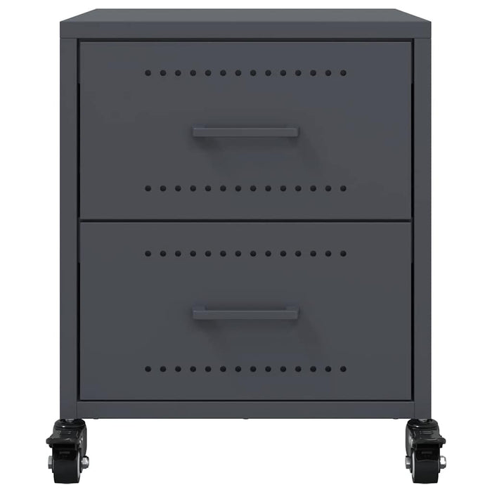 Comodino-Tavolino da notte Antracite 36x39x43,5 cm in Acciaio 258819