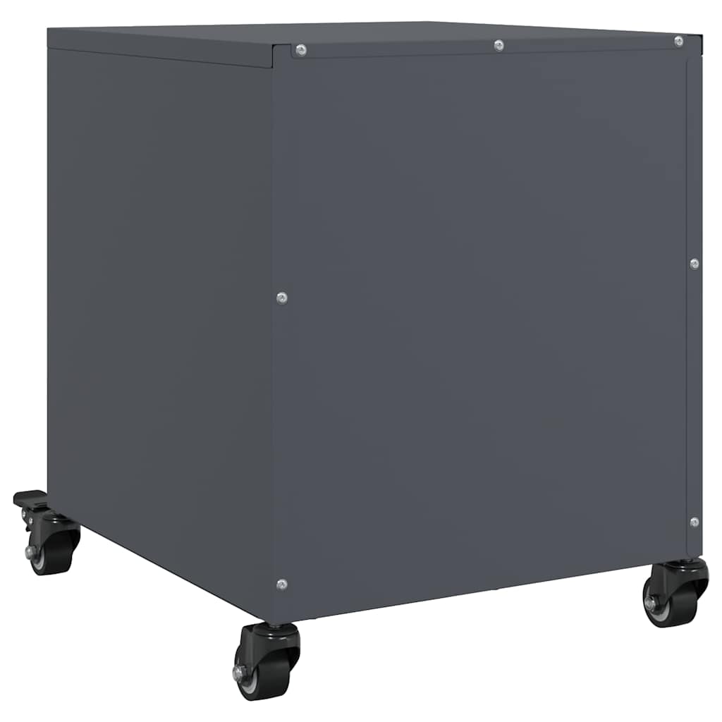 Comodino Antracite 36x39x43,5 cm in Acciaio 846630