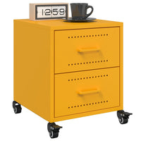 Comodini 2 pz Giallo Senape 36x39x43,5 cm in Acciaio 846633
