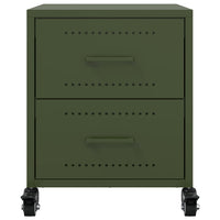 vidaXL Comodino Verde Oliva 36x39x43,5 cm in Acciaio