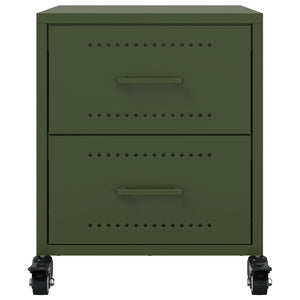 Comodini 2 pz Verde Oliva 36x39x43,5 cm in Acciaio 846635