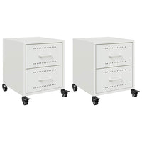 Comodini 2 pz Bianchi 36x39x43,5 cm in Acciaio 846637