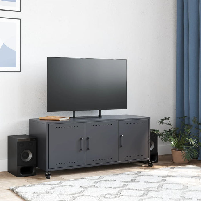 Mobile TV-Credenza TV-Console TV Antracite 100,5x39x43,5 cm Acciaio 260871