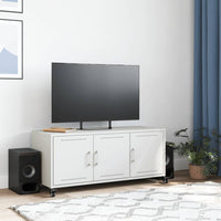 Mobile TV-Credenza TV-Console TV Bianco 100,5x39x43,5 cm in Acciaio Laminato a Freddo