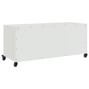 Mobile TV-Credenza TV-Console TV Bianco 100,5x39x43,5 cm in Acciaio Laminato a Freddo