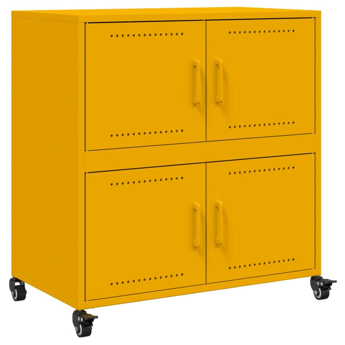 Credenza Giallo Senape 68x39x72 cm in Acciaio 846653