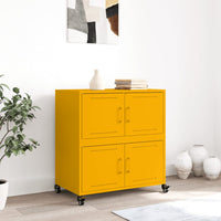 Credenza Giallo Senape 68x39x72 cm in Acciaio 846653
