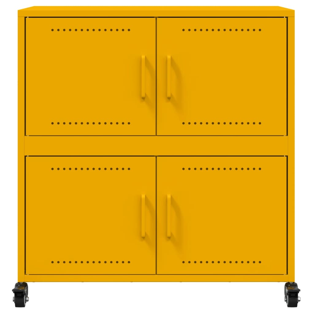 Credenza Giallo Senape 68x39x72 cm in Acciaio 846653