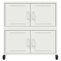 vidaXL Credenza Bianca 68x39x72 cm in Acciaio