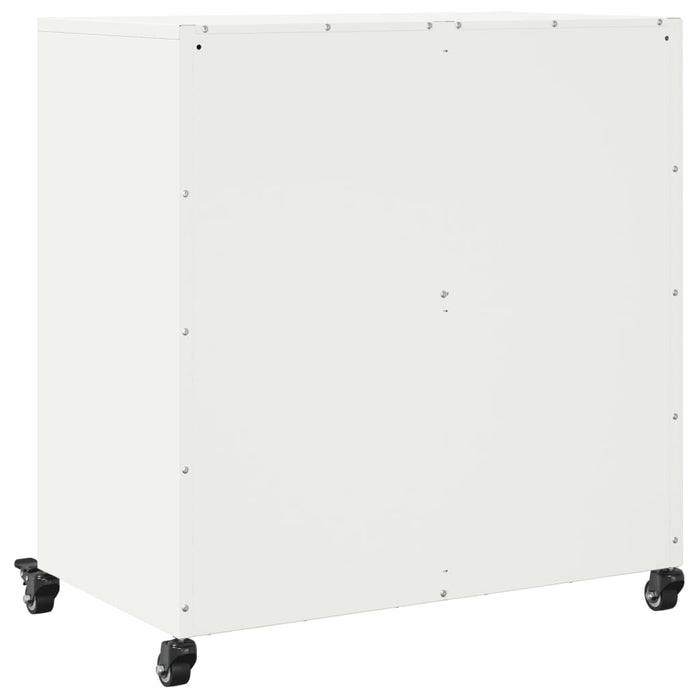 vidaXL Credenza Bianca 68x39x72 cm in Acciaio