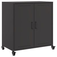 Credenza-Buffet-Armadio da cucina Nera 68x39x72 cm in Acciaio