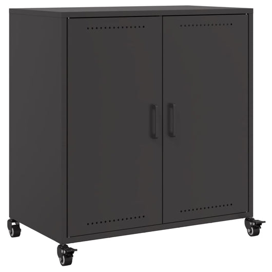 Credenza-Buffet-Armadio da cucina Nera 68x39x72 cm in Acciaio