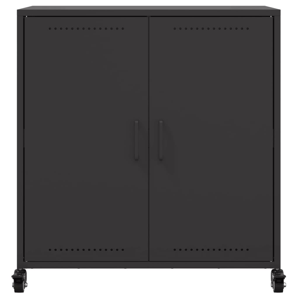 Credenza-Buffet-Armadio da cucina Nera 68x39x72 cm in Acciaio