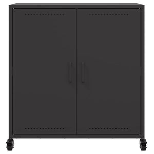 Credenza-Buffet-Armadio da cucina Nera 68x39x72 cm in Acciaio