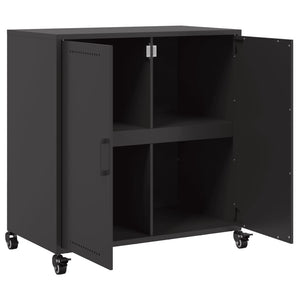 Credenza-Buffet-Armadio da cucina Nera 68x39x72 cm in Acciaio