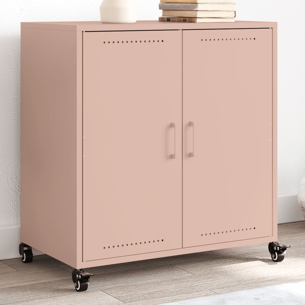 vidaXL Credenza Rosa 68x39x72 cm in Acciaio