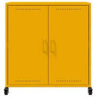 Credenza-Buffet-Armadio da cucina Giallo Senape 68x39x72 cm in Acciaio