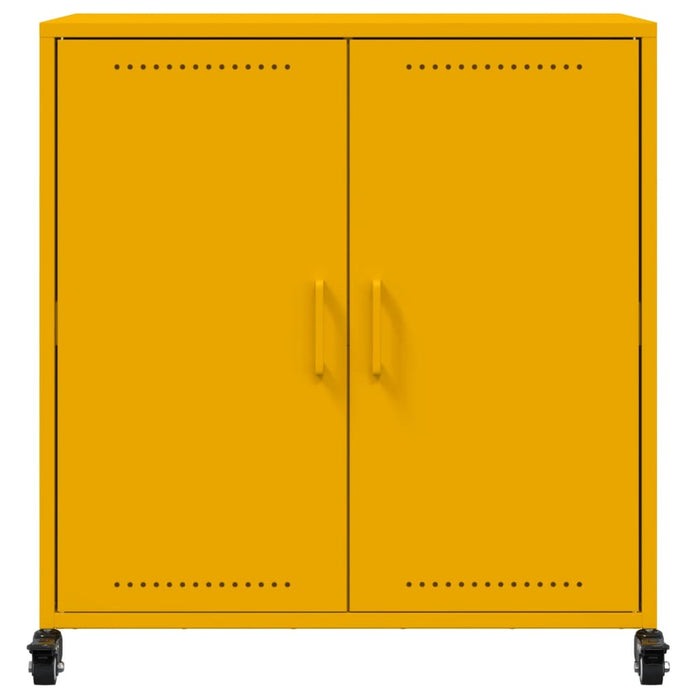 Credenza-Buffet-Armadio da cucina Giallo Senape 68x39x72 cm in Acciaio
