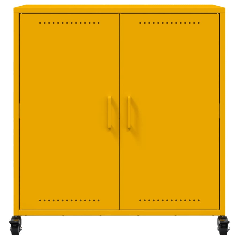 Credenza Giallo Senape 68x39x72 cm in Acciaio 846659