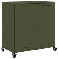 vidaXL Credenza Verde Oliva 68x39x72 cm in Acciaio