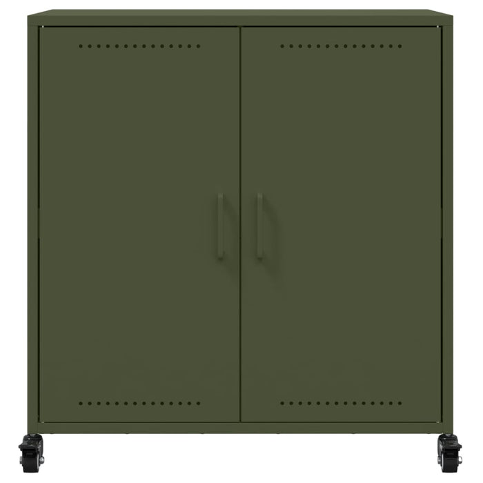 vidaXL Credenza Verde Oliva 68x39x72 cm in Acciaio