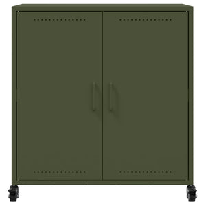Credenza buffet cassettiera mobile contenitore organizer cucina soggiorno soggiorno oliva 68,5 x 39 x 72 cm verde acciaio 02_0036588