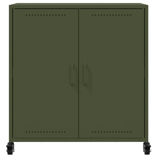 Credenza buffet cassettiera mobile contenitore organizer cucina soggiorno soggiorno oliva 68,5 x 39 x 72 cm verde acciaio 02_0036588