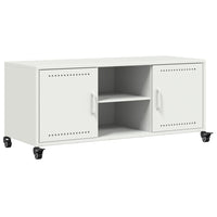 Mobile TV-Credenza TV-Console TV Bianco 100,5x39x43,5 cm in Acciaio 249045