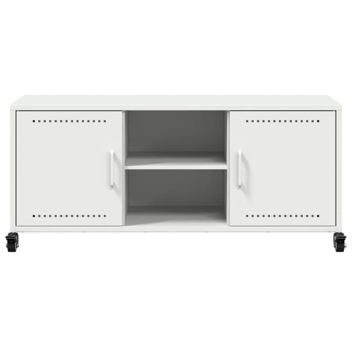 Mobile TV-Credenza TV-Console TV Bianco 100,5x39x43,5 cm in Acciaio 249045