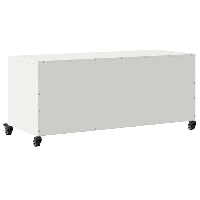 Mobile TV-Credenza TV-Console TV Bianco 100,5x39x43,5 cm in Acciaio 249045