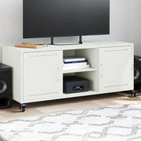 Mobile TV-Credenza TV-Console TV Bianco 100,5x39x43,5 cm in Acciaio 249045