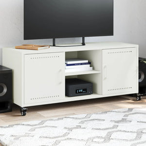 Mobile TV-Credenza TV-Console TV Bianco 100,5x39x43,5 cm in Acciaio 249045