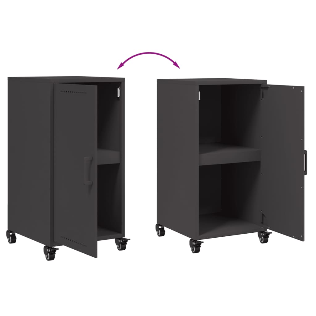 vidaXL Credenza Nera 36x39x72 cm in Acciaio